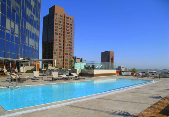 1100 Wilshire lofts for sale in downtown LA condo building pool