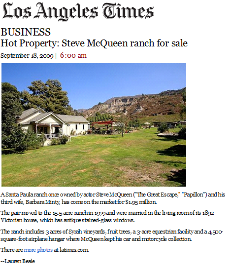 Steve McQueen LA Times Hot Property